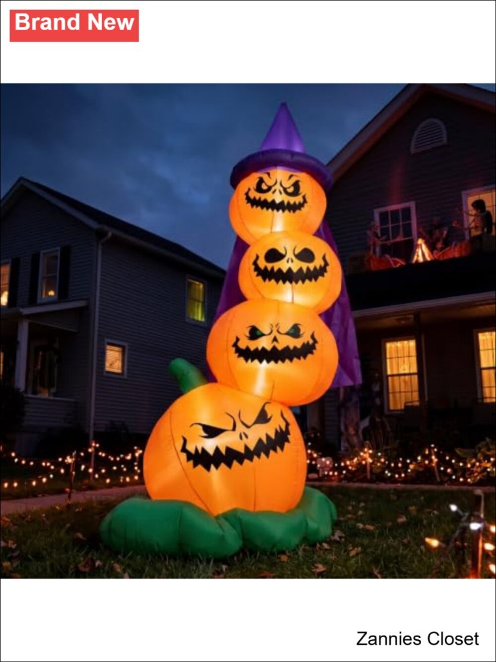 👻 Joiedomi 6 FT Halloween Inflatable Stacked Pumpkins LED Yard Decoration